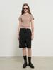 GENERALIDEA Pleated Bermuda Slacks [Black] / Gf1Lpt506