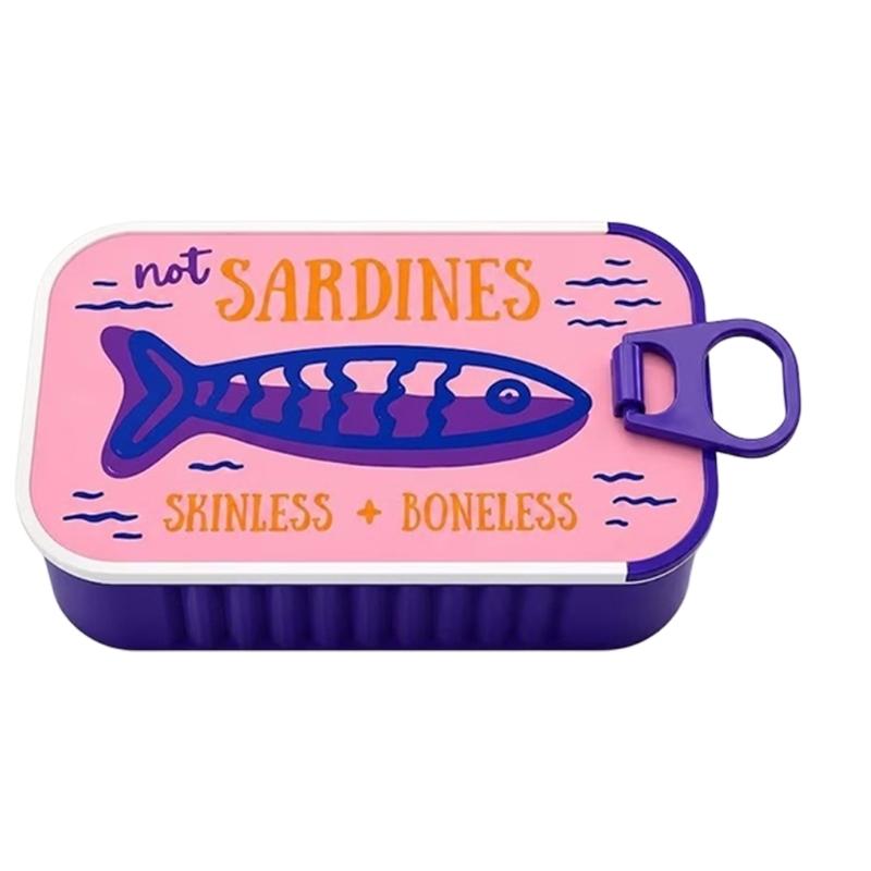 Estuche de Joyería de Viaje Estilo Lata de Sardinas Novedosa con Almacenamiento Compacto para Anillos, Pendientes de Botón, Pulseras y Collares