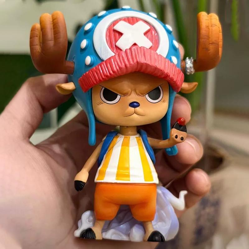 New One Piece 10Cm Tony Chopper Anime Desktop Car Ornament Surrounding Gk Cute Pvc Collection Model Birthday Gift Collection Toy