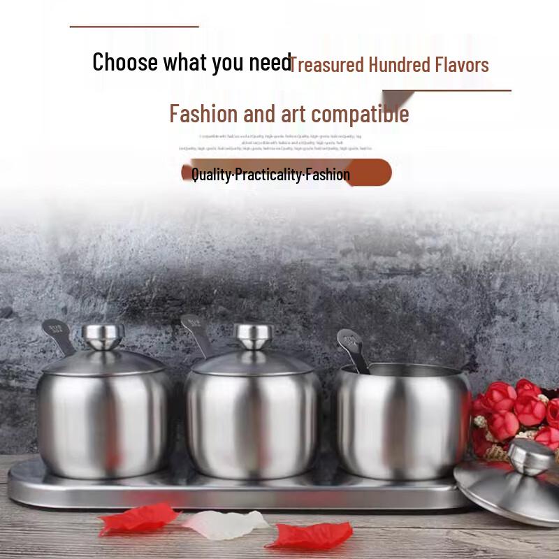 Yingbai 304 Stainless Steel Kitchen Seasoning Jar Set