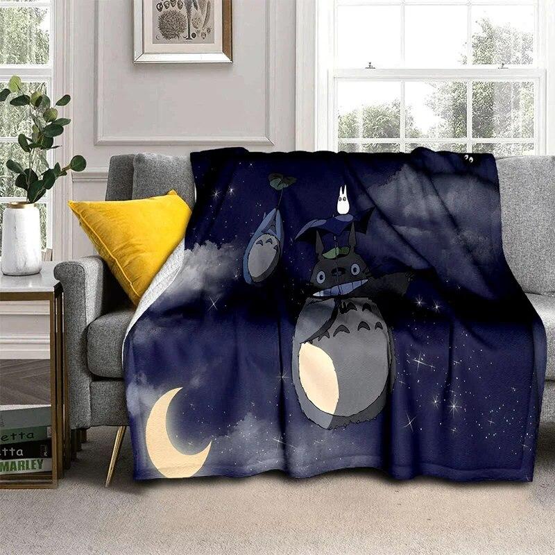 My Neighbor T-Totoro Anime Cartoon Blanket,Soft Throw Blanket for Home Bedroom Bed Sofa Picnic Travel Office Cover Blanket Kids
