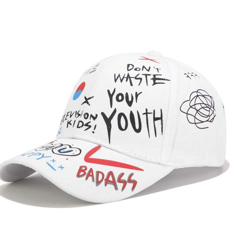 

Бейсболка с принтом для мужчин и женщин, универсальная уличная шляпа от солнца с регулируемым дизайном, дышащая, прохладная и удобная Adjustable белый