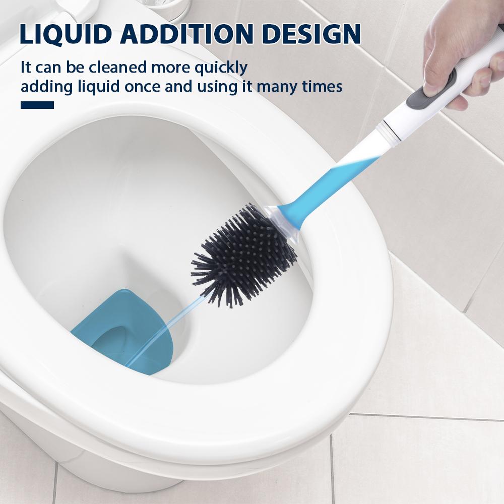 Water Spray Silicone 40cm Toilet Brush Detergent Refillable Toilet Bowl Cleaner Brush for Deep Cleaning Bathroom Accessories