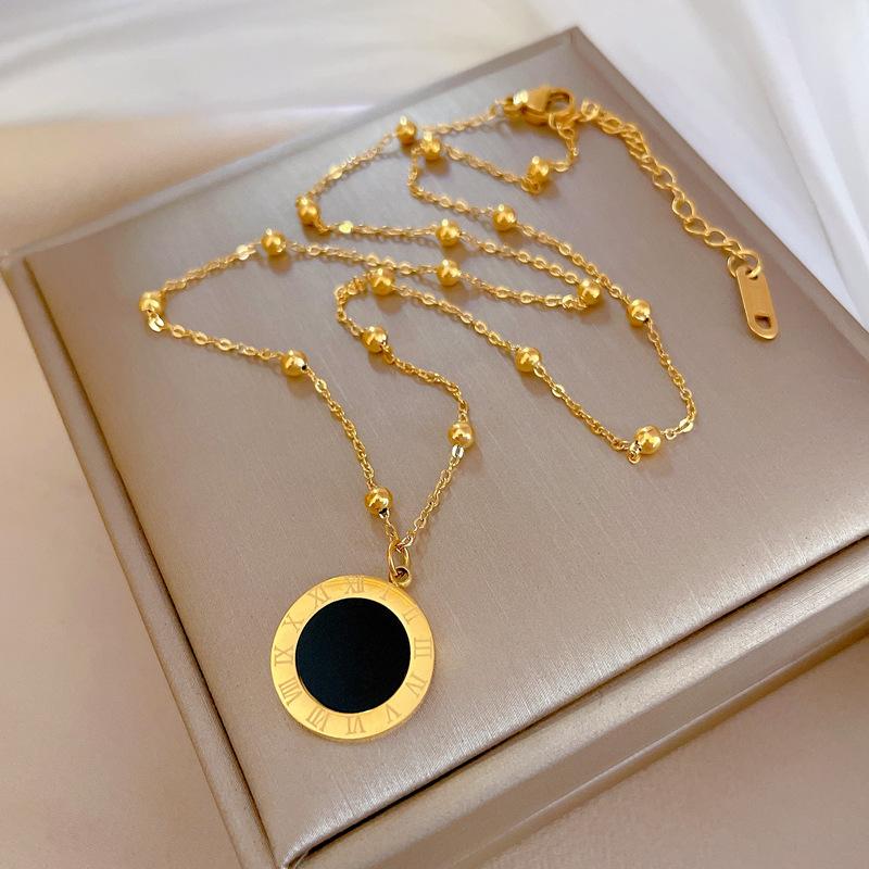 Shell Roman Personality Minimalist Furnace Real Gold Necklace Female Collarbone Chain