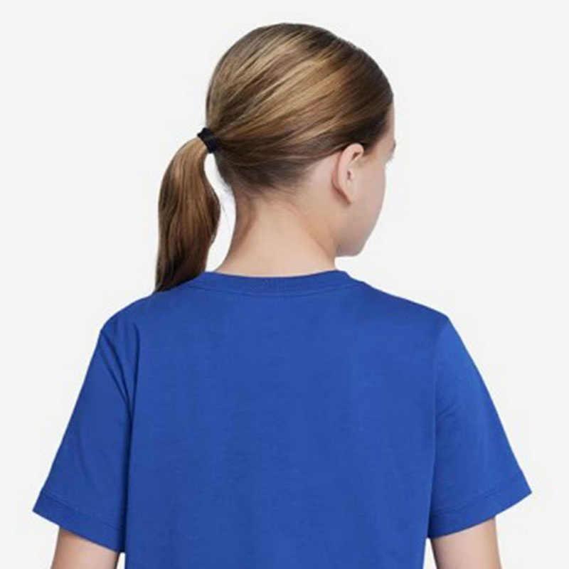 Nike Loose Fit Sports Basketball Printed Short Sleeve T-Shirt Kids Tops Blue FZ5123-480