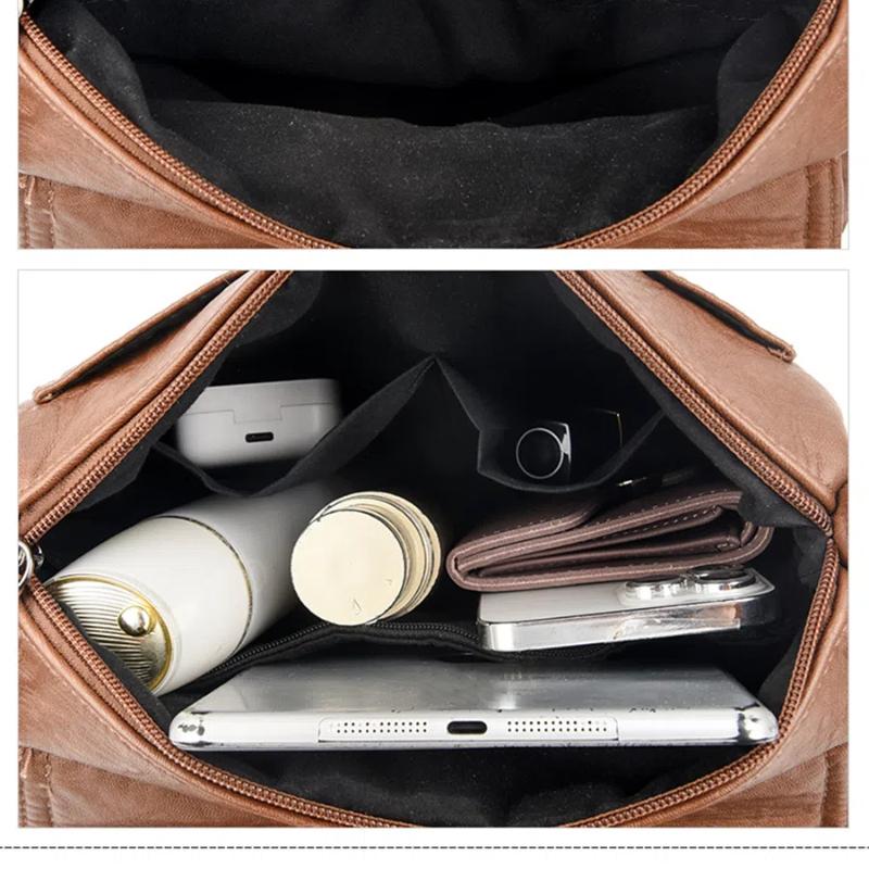 Multiple Pockets Women's Bags Handbag for Women Sac High Quality Soft Leather Bag Luxury Designer Crossbody Shoulder Bags