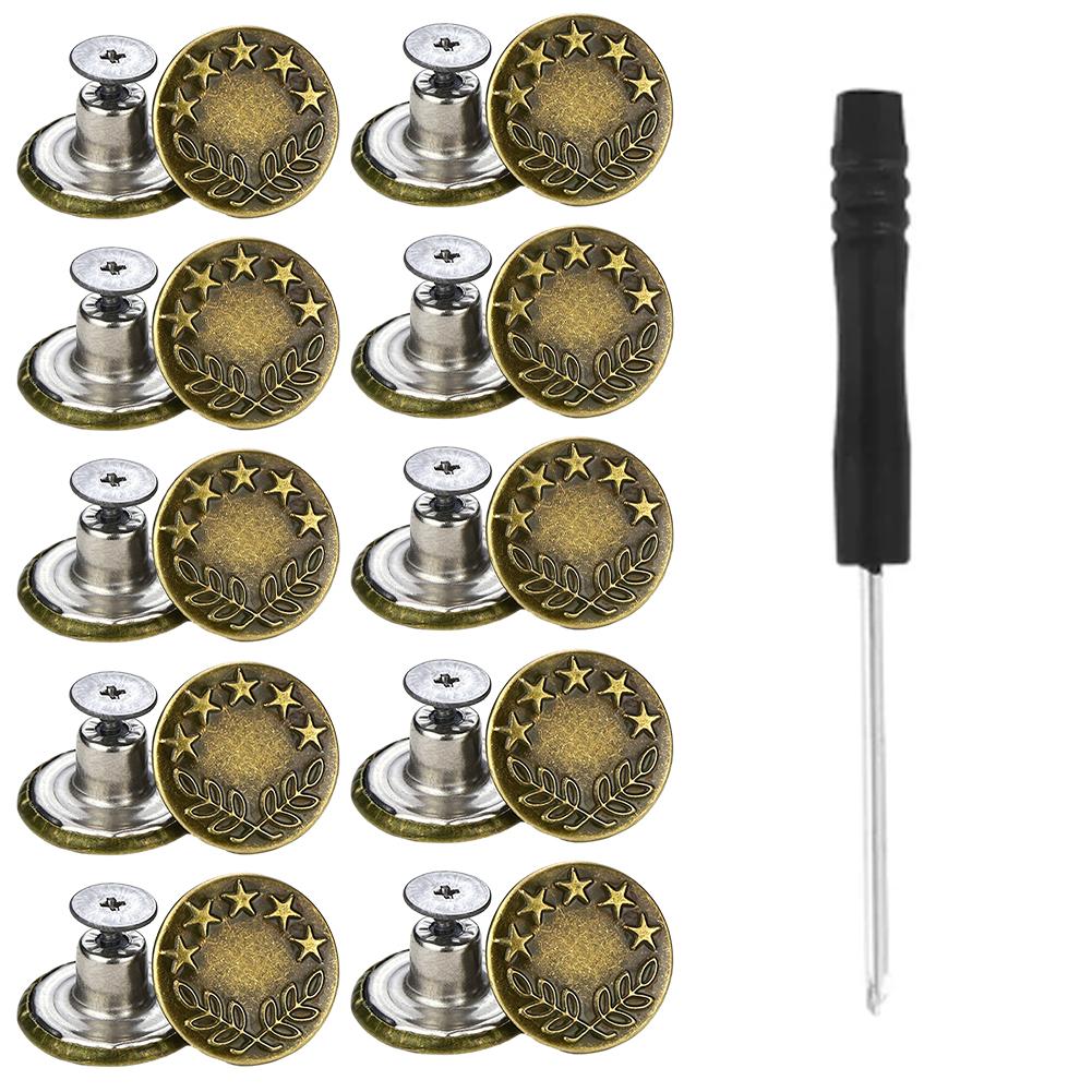 Screw Button Metal Jean Button Metal Jeans Buttons Repair Kit Replacement Briefly Tighten Or Loosen Leather Crafts