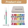 Beginner Punching Needle Embroidery Set Inlcudes 12 Color Yarn, Embroidery Cloth, Punching Needle Pen, Needle Threader