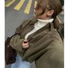 Suede Bomber Jackets Outerwears Oversized Woman Streetwear Zip Women's Coats Padded Varsity Jackets