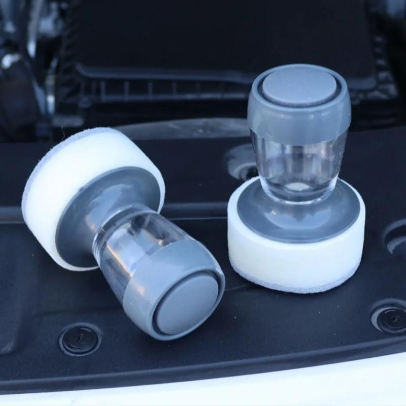 Car Polishing Tire Shine Detailing Cleaning Reusable Waxing Sponge Applicator High Density Foam Pad Plastic Handle Auto Tools
