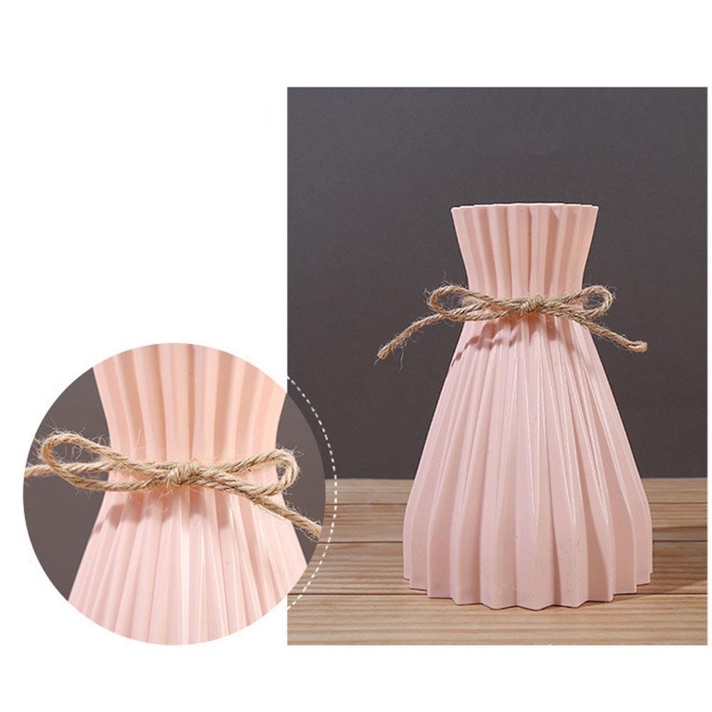 Schmale Taille Origami Gestreifte Vase Kreative Einfache Plastik Blumenvasen Europäische Taillenbetonung Heimdekoration Trockenblumenflasche