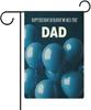 Blue Balloons And Happy Birthday Dad Message In Heaven 12x18 Inch Linen Garden Ag, Durable Outdoor Decorative Banner for Y