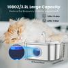 3.2L stainless steel cat water dispenser window has water level which can be observed suitable for many cats and dogs