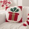 Festival Cotton Linen Cushion Cover With Christmas Tree Designs Soft Sturdy Pillowcase For Home Decoration