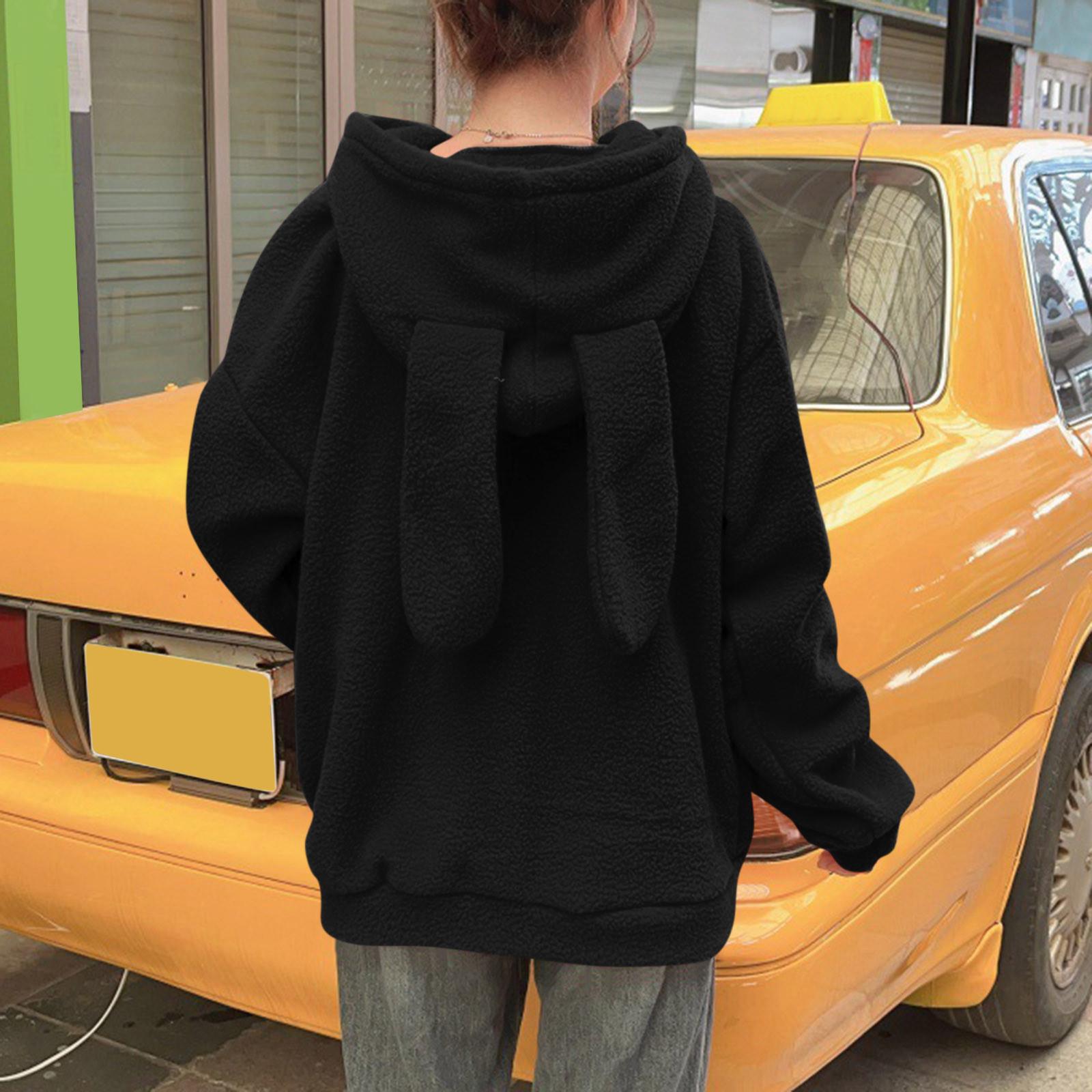 Женская повседневная модная однотонная толстовка с длинными рукавами и капюшоном M красный — фото 6