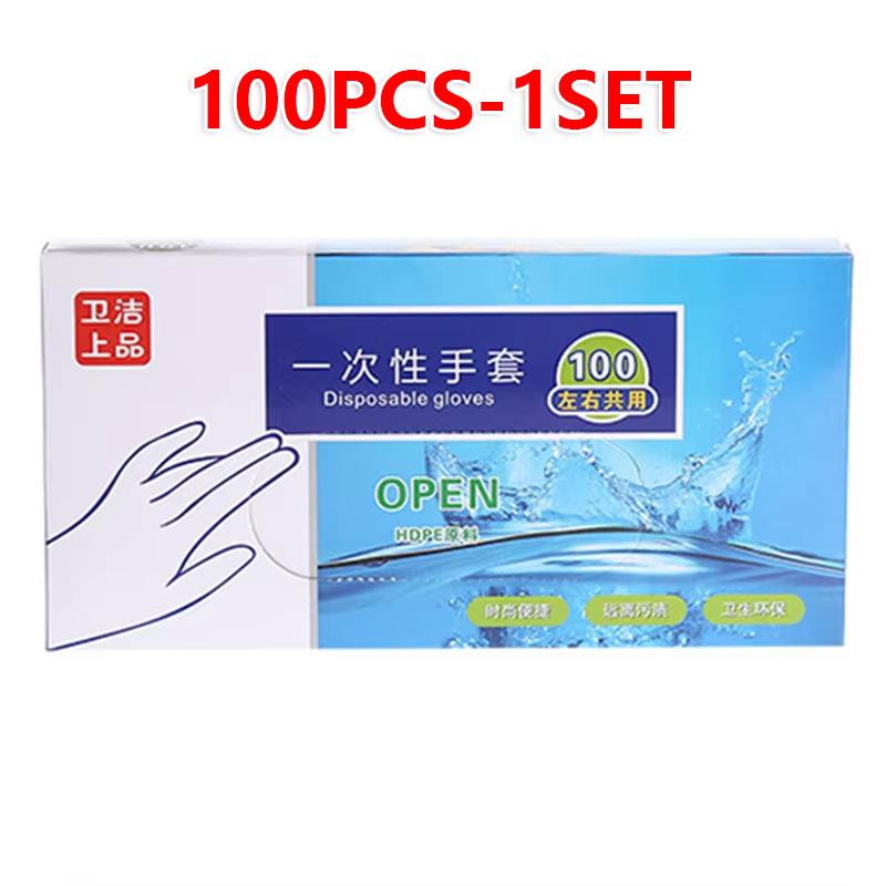 100/200PCS Disposable PE Gloves Clear Plastic Food Safe Cooking Cleaning Kitchen Restaurant BBQ Handling Essentials