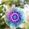 10 Inch Metal Wind Spinner with Flower Design 360 Rotating Hook for Outdoor Balcony Garden Lawn Decor Vibrant Purple Blue All Season Gift
