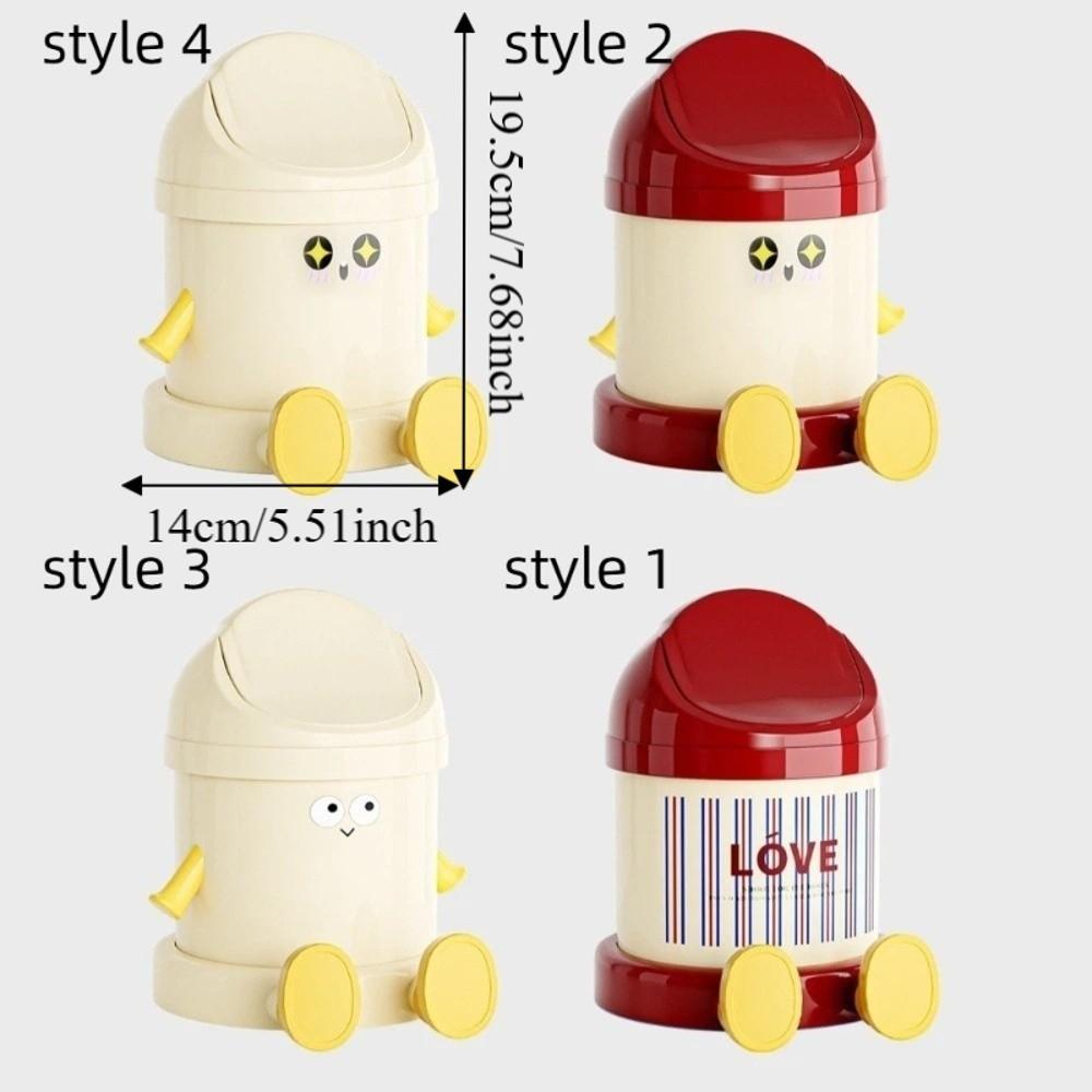 Round Garbage Bin with Lid Storage Bucket Creative Waste Bin  Bedroom