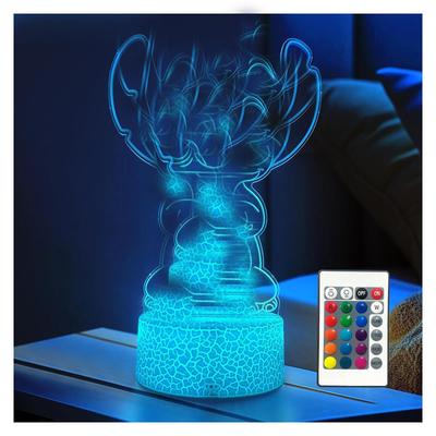 Cool Night Light,16 Color Night Light,3D LED Lamp with Smart Remote Control,Boy Gifts for Children's Room Decoration,Christmas Holiday Gifts