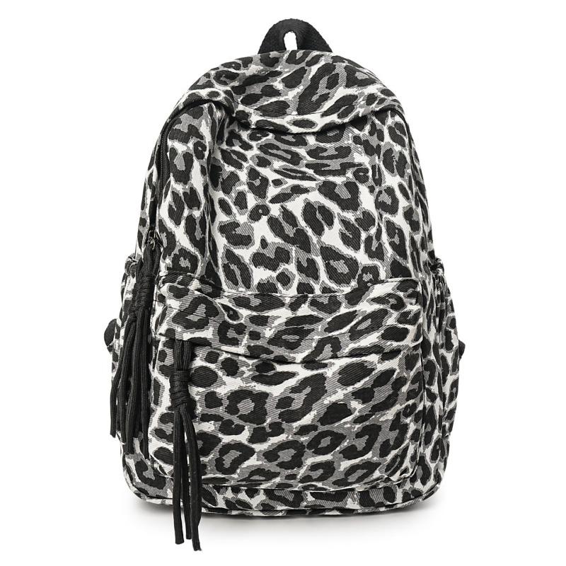 New Fashionable Leopard Print Backpack for Women, Versatile Casual Travel Backpack, Spicy Girl Style Backpack, Instagram Niche