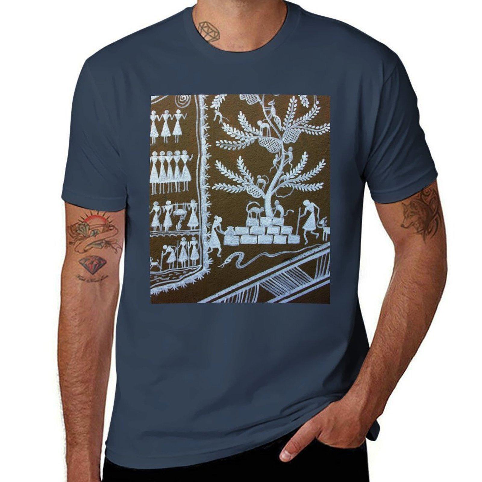 Saura Painting Graffiti Tribal Art Odisha India TShirt Moisture Wicking Athletic TShirt S