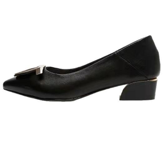 Shallow flat-soled single shoes autumn new evening shoes square buckle pointed soft sole fairy wind Doudou shoes