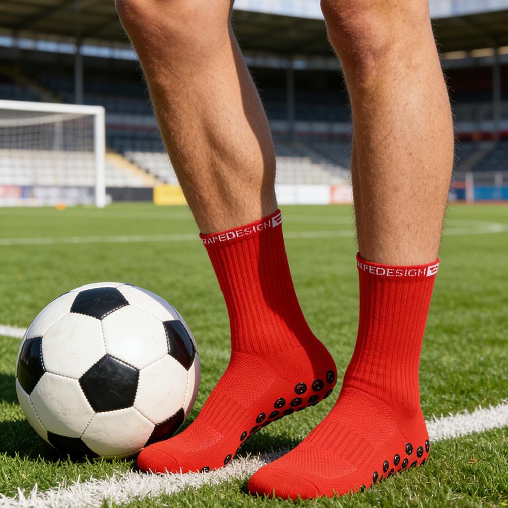 Pro Sports Mid-Calf Football Socks - Non-Slip, Breathable Gel Dot for Men & Women