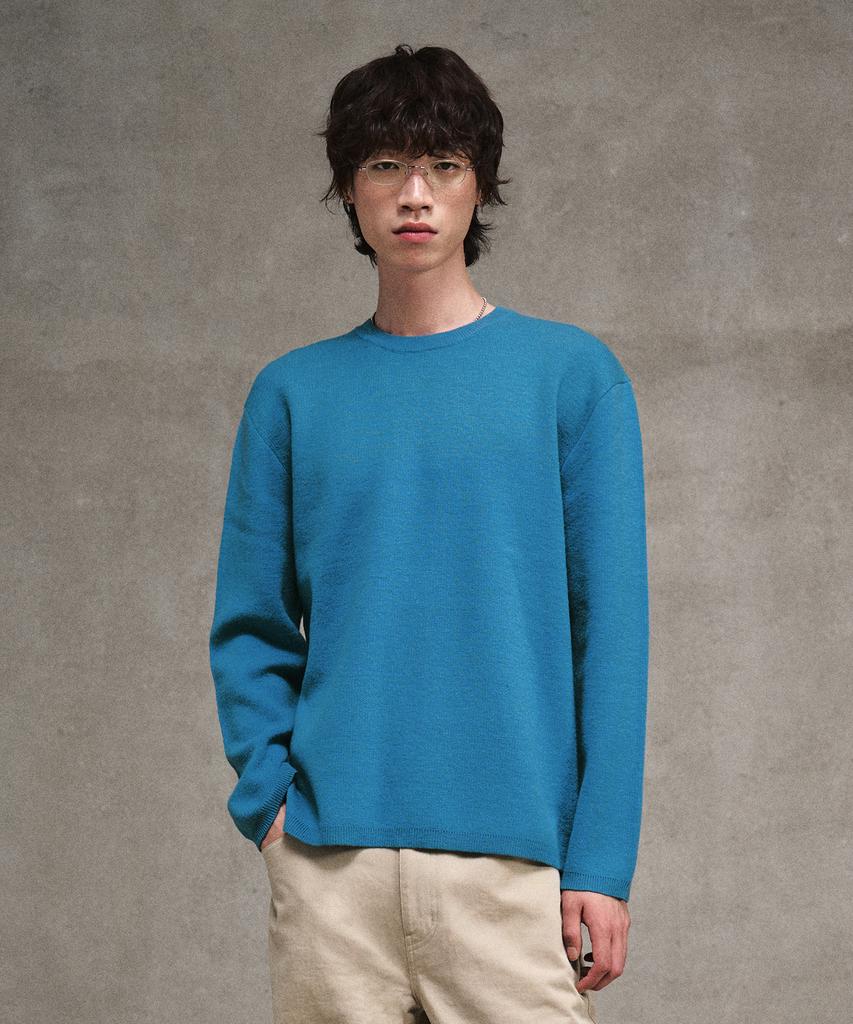 LMOOD Dutch Semi-Over Knit Teal Blue
