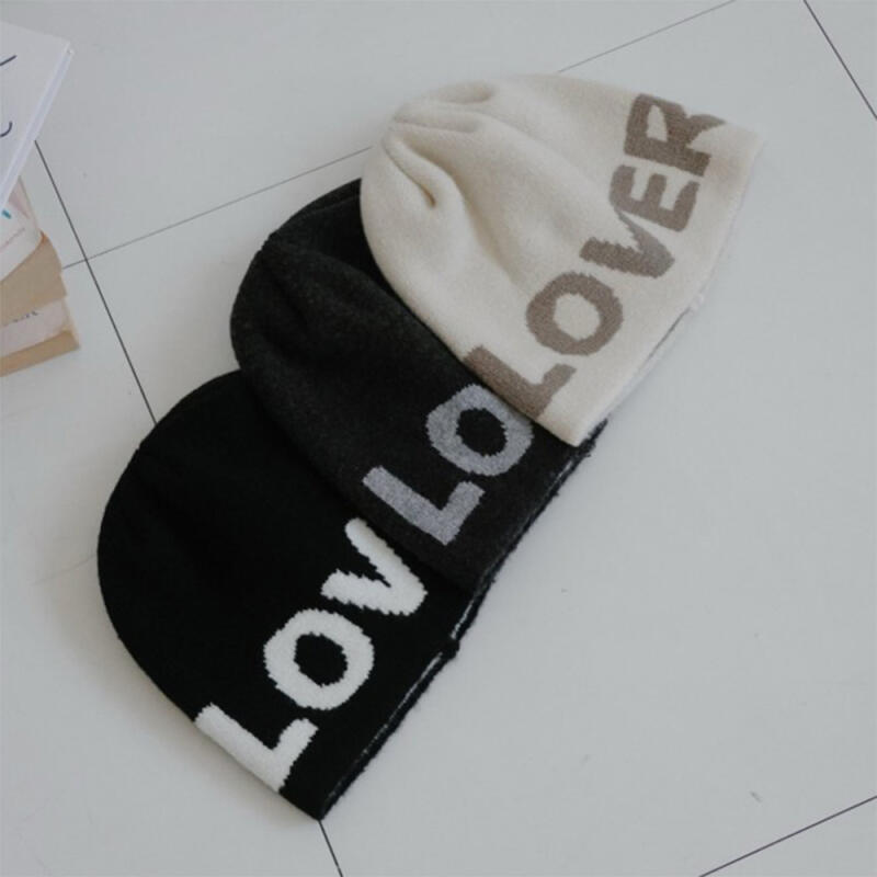 Women s Contrast Knit Beanie Hat C8537_Charcoal