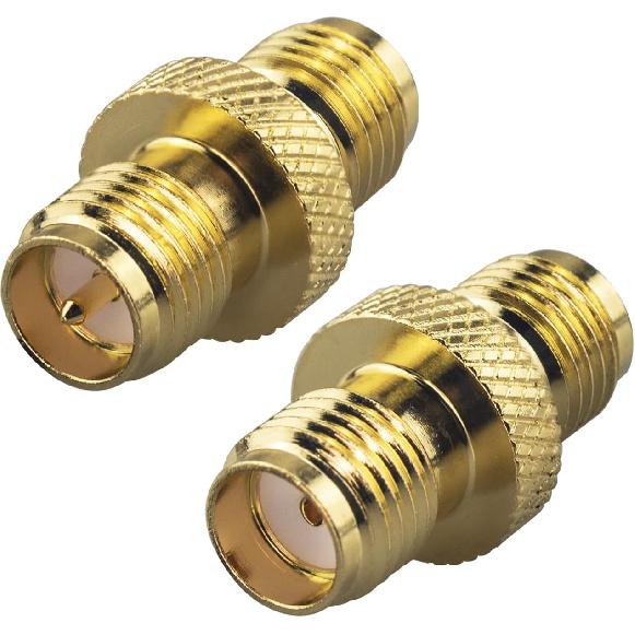 Boobrie 2-Pack Upgraded SMA Female to RP-SMA Female Adapter DC-18GHz VSWR ≤1.15 RF Coaxial Gold-Plated Adadper for FPV Drone Signal Booster