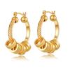 Vintage Punk Geometric Round Multi Hoop Gold Plated Earrings For Women