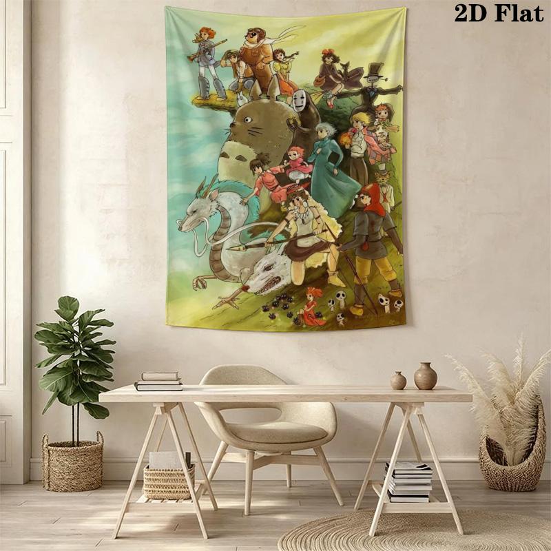 Studio Ghibli Anime Character Poster Tapestry Background Cloth Wallmounted Background Cloth Background Wall Hanging Cloth Soft