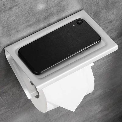NEW Aluminum Bathroom Paper Mobile Phone Holder with Shelf Bathroom Toilet Paper Towel Rack Roll Hol