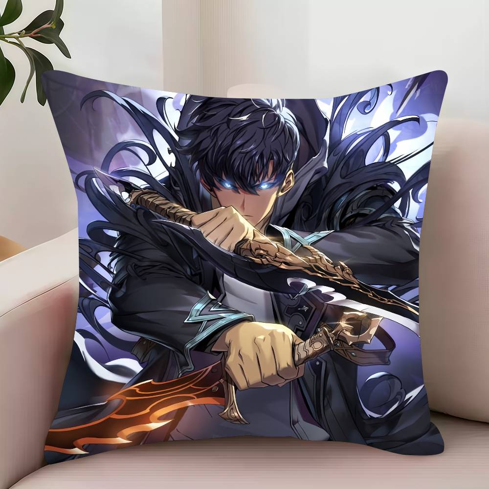 Bilibili S-Solo Anime L-LevelingS Pillow Case Decor Protective Covers Comfortable Soft for Sofa Living Room Home Office