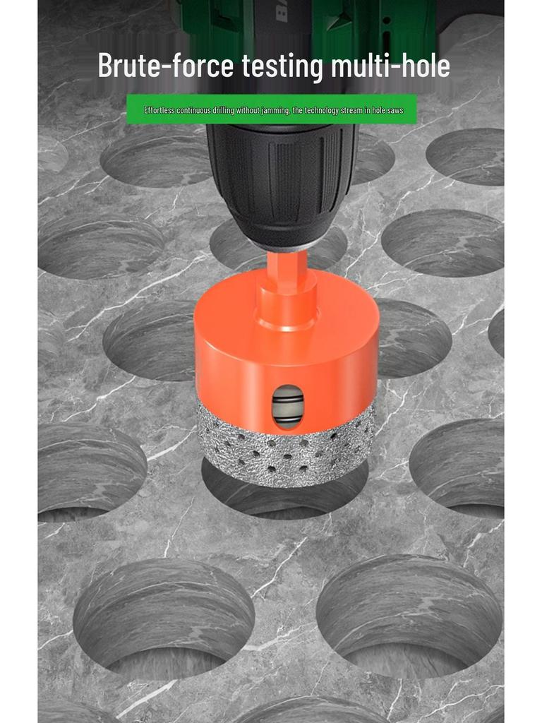 Baolian Dry Cut Hole Saw for Marble & Porcelain - Chip-Free Drilling Bit for Tile and Rock Slabs.