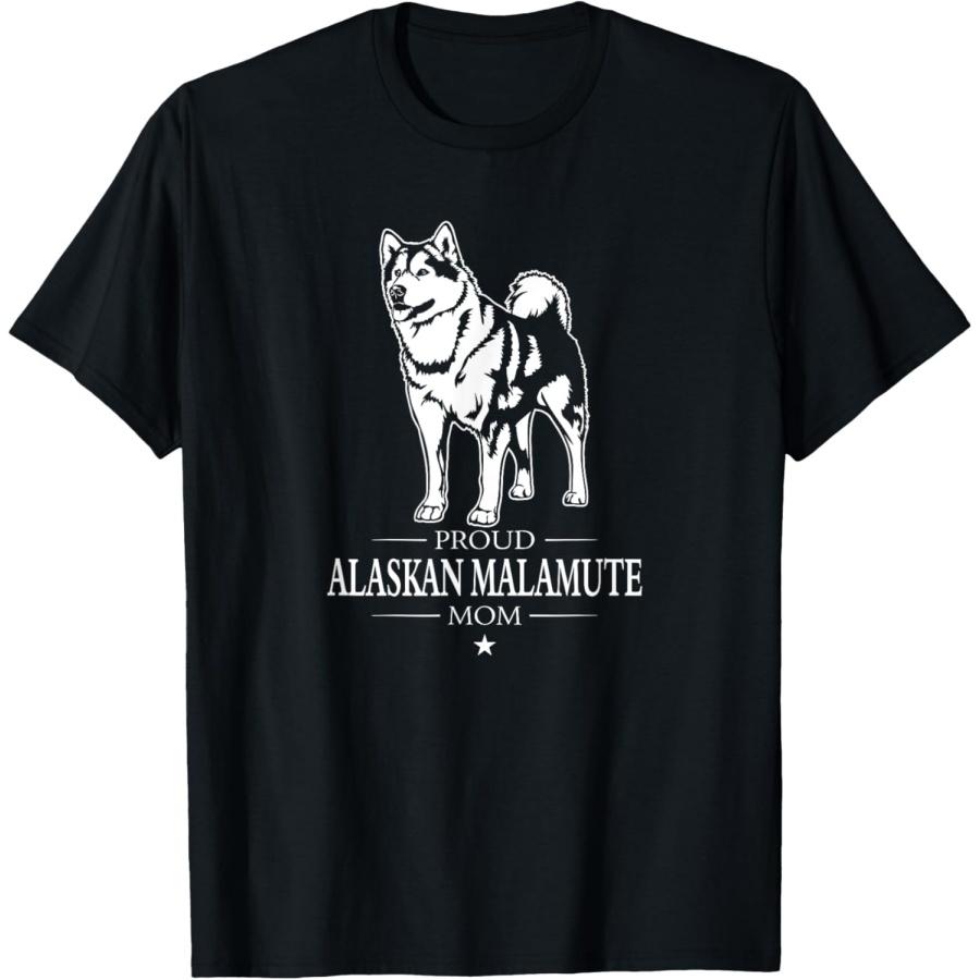 Proud Alaskan Malamute Mom Funny Dog Malamute Owners T-Shirt XXXXXL чёрный