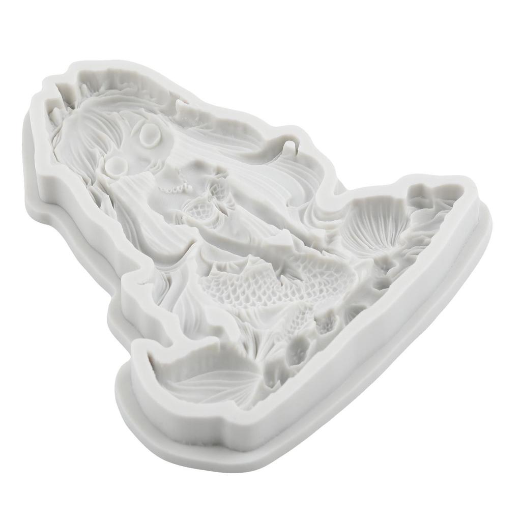 Meerjungfrau Silikonformen Meerjungfrau Fondantform Kuchen Dekorationswerkzeuge Cupcake Topper Süßigkeiten Schokolade Gumpaste Form