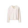 SS24 C Series Solid Color V-Neck Casual Short Knit Sweater Women Tops White 466358-01