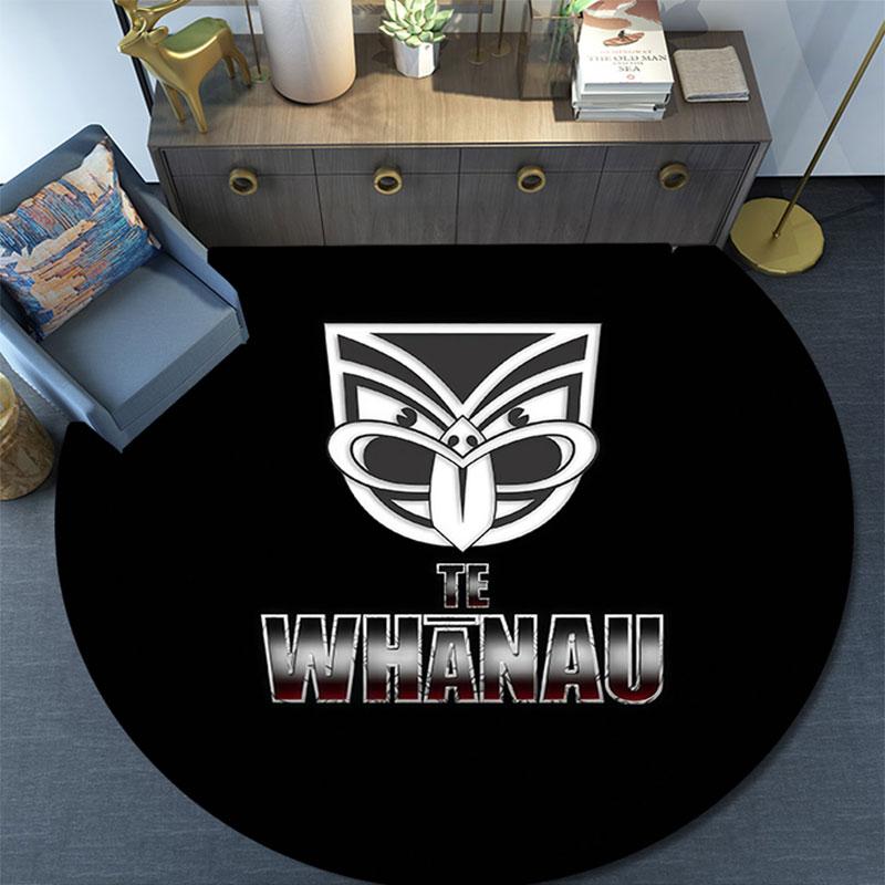 New Zealand Warriors,Round Area Rug,Carpet Rug for Living Room Bedroom Sofa Playroom Decor,Non-slip Floor Mat