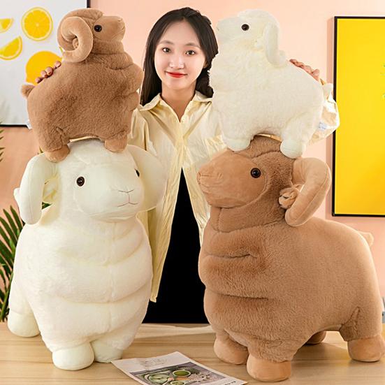 40/50cm Goat Plush Toy Fluffy Lovely Animal Doll Plushies Sofa Pillow Ornament Soft Simulation Stuffed Animal Doll Plush Pillow Home Decoration