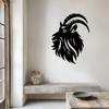Goat Head Metal Wall Art Sculpture Mural Weather Resistant Halloween New Year Gift Animal Decor Garden Fence Living Room Wall Unique Outdoor Indoor