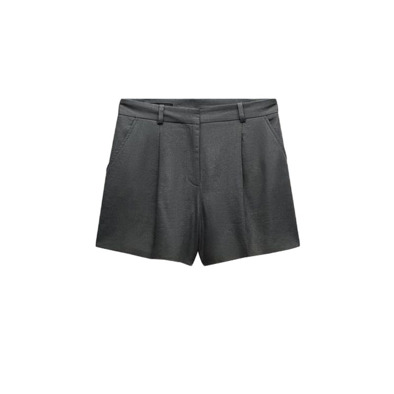 Spring New Arrival Linen Blended Vest 8025939 High Waist Casual Shorts Female 8026707 8026939