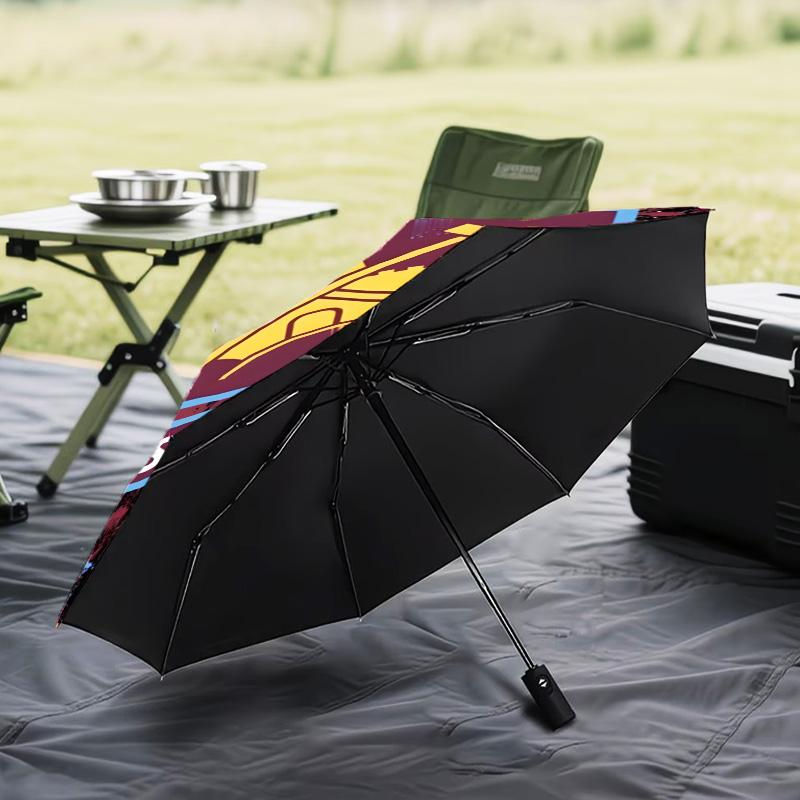1PC hammer Football Printed Umbrella Folding umbrella, automatic umbrella 8-Frame for Travel, camping Fan gifts Christmas Gifts
