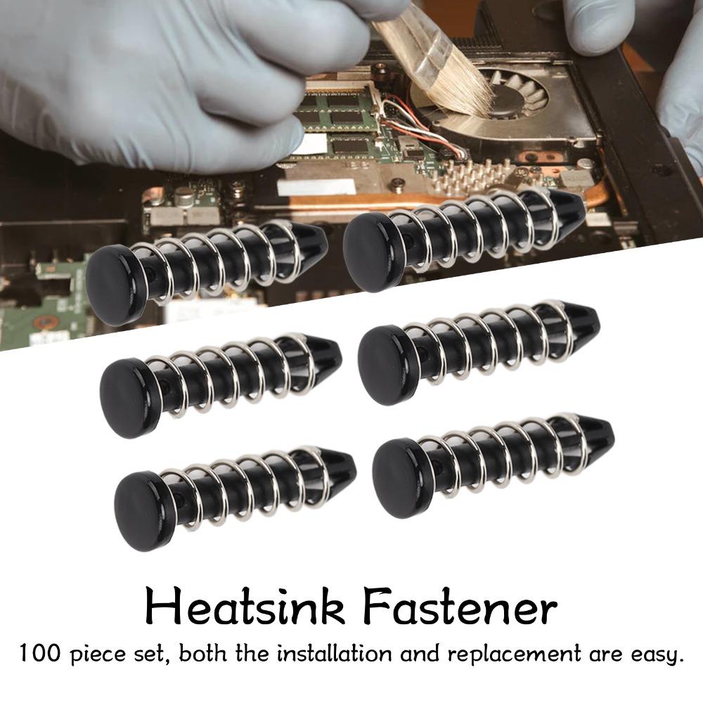 100Pcs 18.6mm Heatsink Mount Pin Round Head Plastic Cooler Mount Clip Black Heatsink Mount Clip Electronic Components