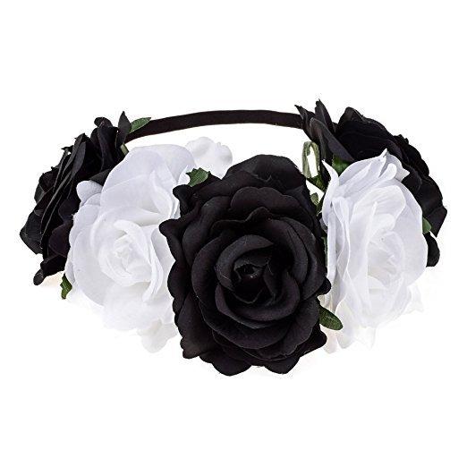 Halloween Rose Hair Band Hair Hoop Cosplay Costume Party Flannel Flowers Crown Headband Festival Hair Garland Wedding