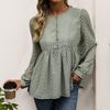 Autumn Women's Cross Border Solid Colour Long Sleeve Jacquard Shirt