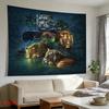 Jungle Big Cats Tapestry Lion Tiger Leopard Panther Snow Leopard Wall Hanging Wild Animal Room Decor 180x350cm