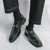 Britain Designer New Men's Pointed Rock Rivet Slip On Loafter Casual Dress Homecoming Shoes Male Formal Wedding Footwear