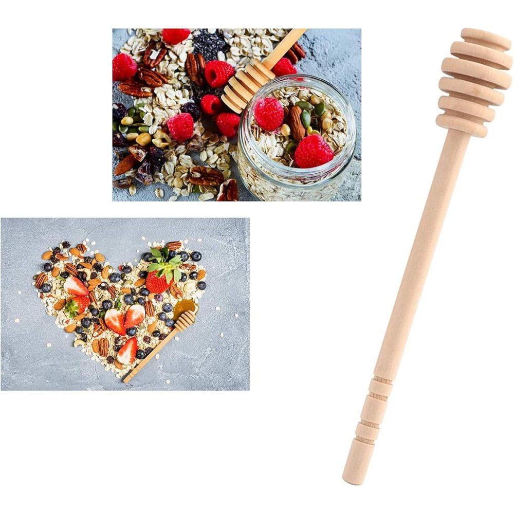 4 Stück Holz-Honigrührer, Honigschöpflöffel, Honigkamm, Honiglöffel, Sammeln, Dosieren, Nieseln von Marmelade