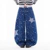 Y2K Retro Star Embroidered Wide-Leg High-Waisted Jeans for Women